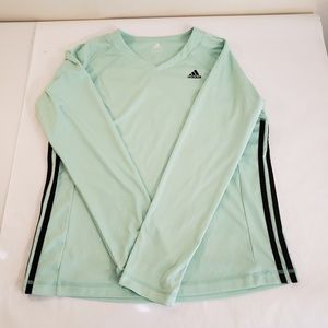Adidas Long Sleeve Active Wear Top Large V Neck